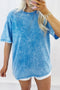 T-shirt Oversize Blu Effetto Lavaggio Minerale