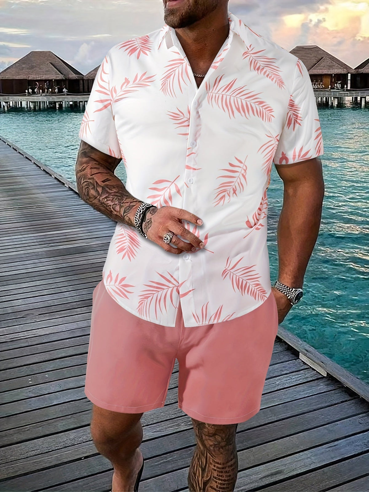 Set Estivo Camicia e Shorts da Uomo