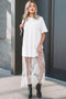 Abito Maxi Largo a Maniche Corte con Patchwork Floreale