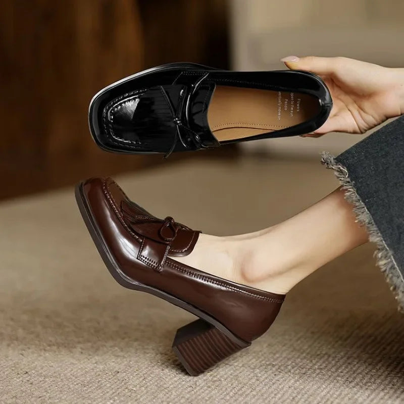 Eleganti Mocassini Dorothy con Tacco per Occasioni di Classe
