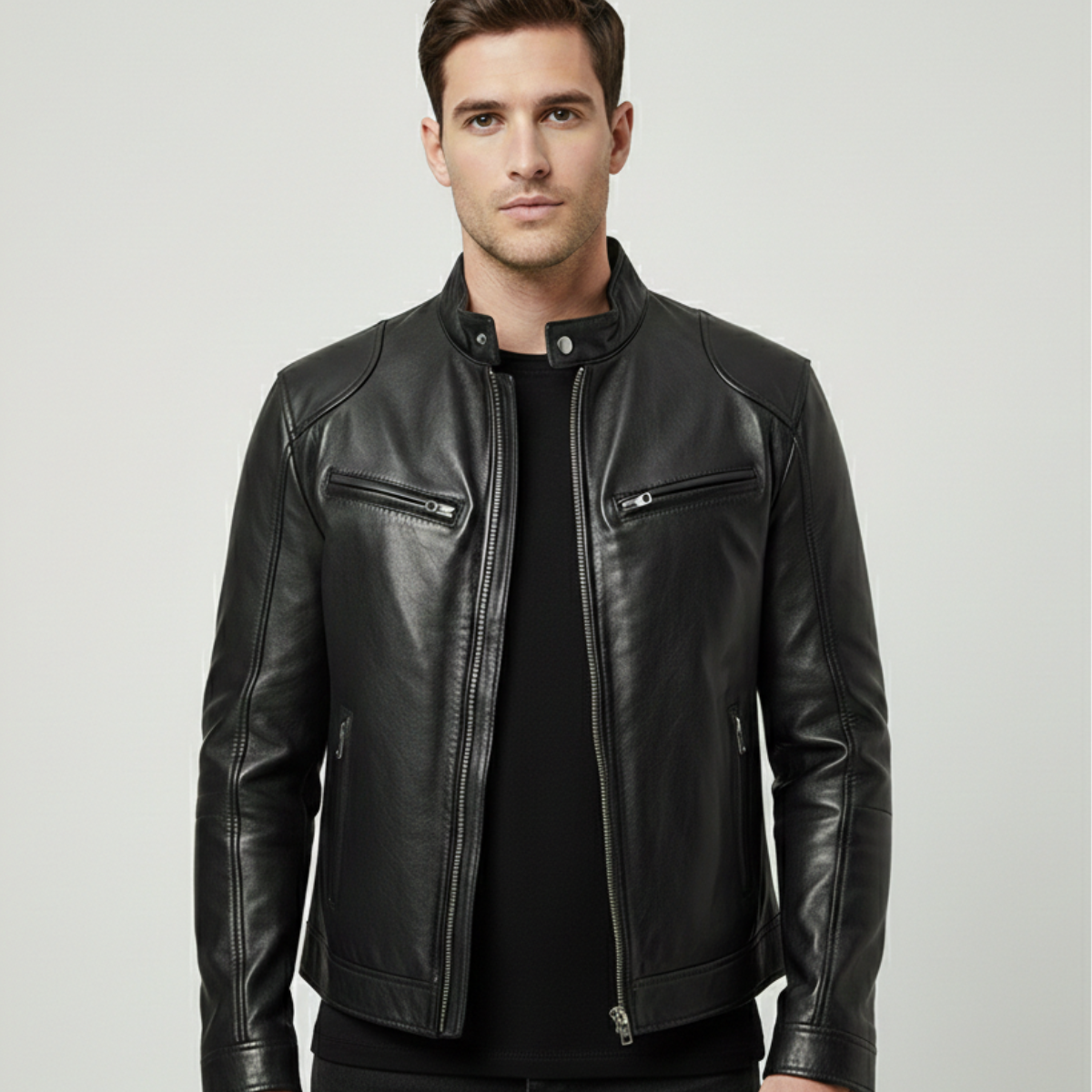 Marco – Giacca in Pelle Moderna da Uomo