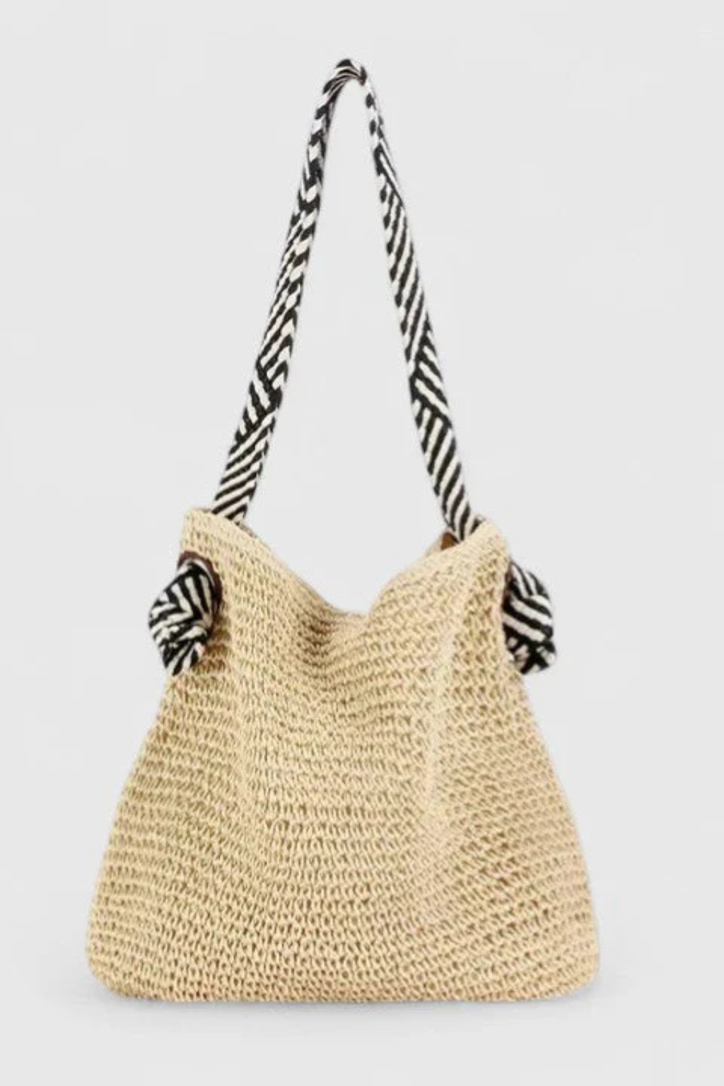 Briar | Bolso tote de mujer de paja trenzada con correa a contraste