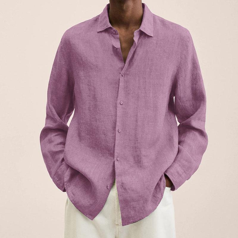 Camicia in lino a maniche lunghe da uomo