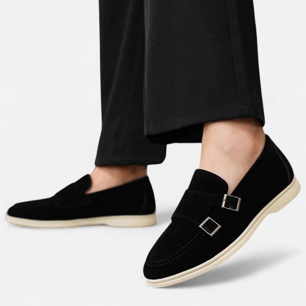 Mocassini Monk Strap in Scamosciato da Uomo – Eleganza Slip-On
