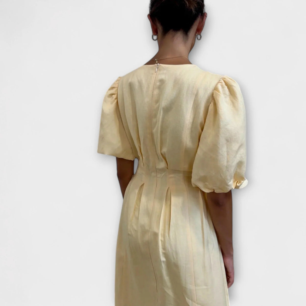 Josephine - Abito Maxi Giallo Burro Leggero per Eventi Estivi
