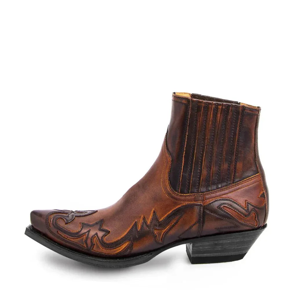 Stivali Cowboy da Uomo in Pelle a Punta Stile Western