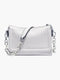 Borsa a tracolla donna in pelle sintetica con catena e chiusura zip compatta