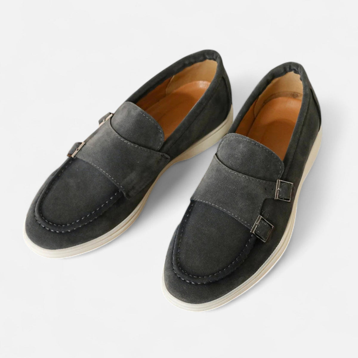 Mocassini Monk Strap in Scamosciato da Uomo – Eleganza Slip-On