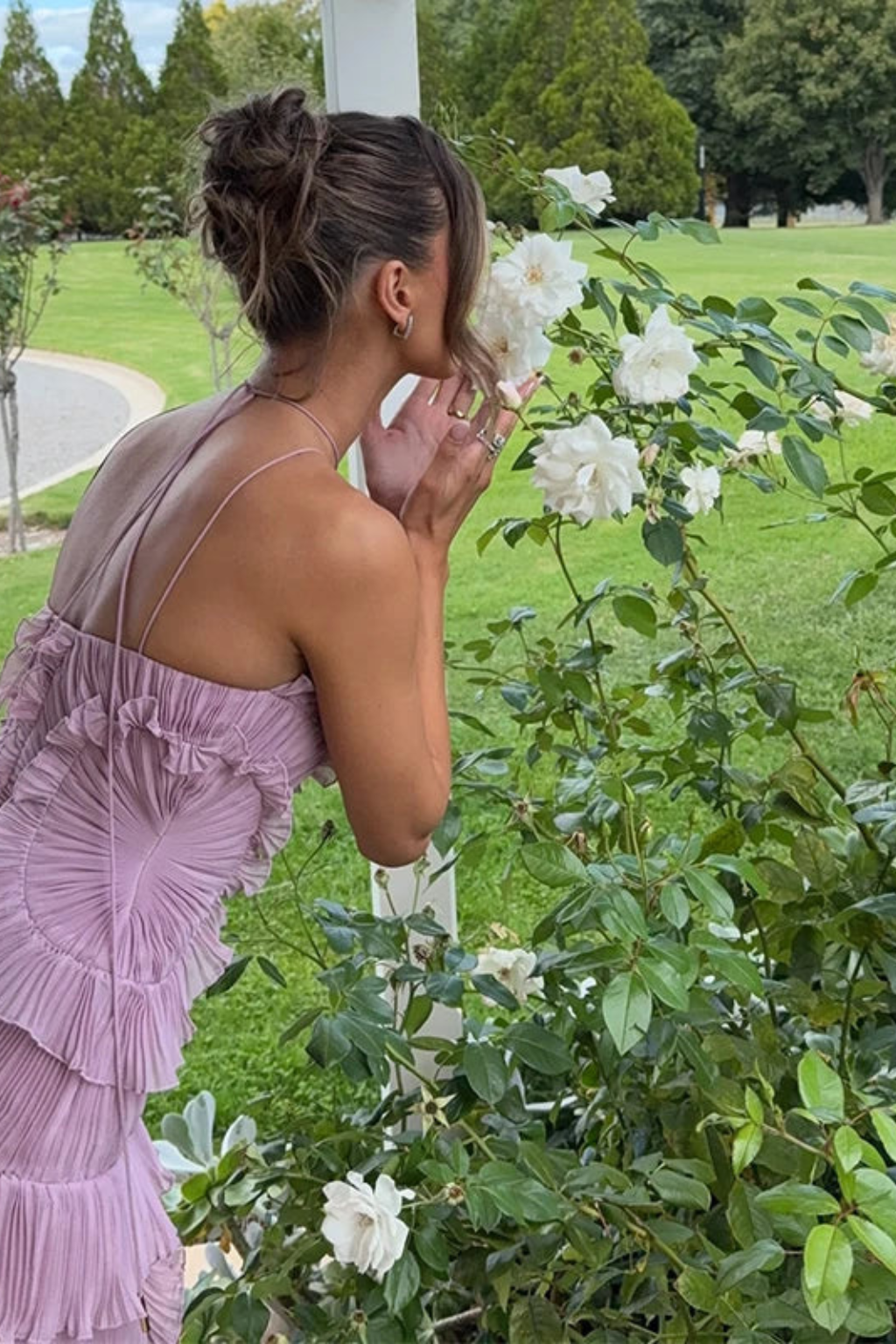 Imogen | Abito Maxi Estivo con Volant, Schiena Scoperta e Collo all'Americana da Donna