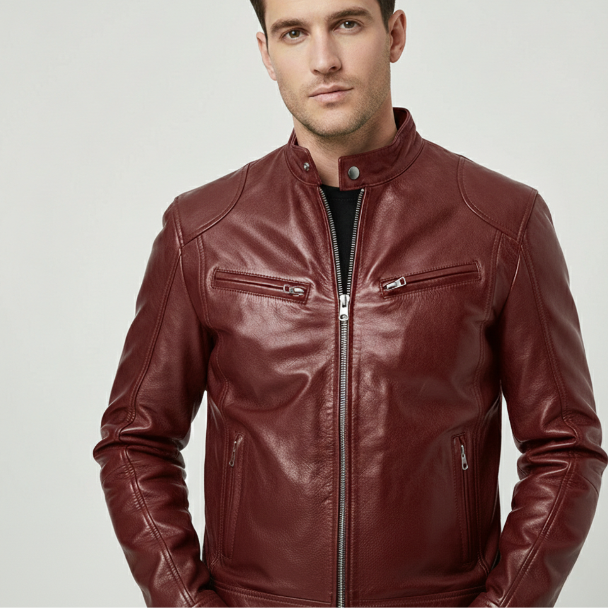 Marco – Giacca in Pelle Moderna da Uomo