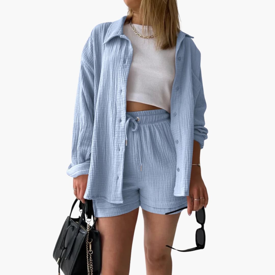 Completo Estivo Due Pezzi | Camicia e Shorts da Donna
