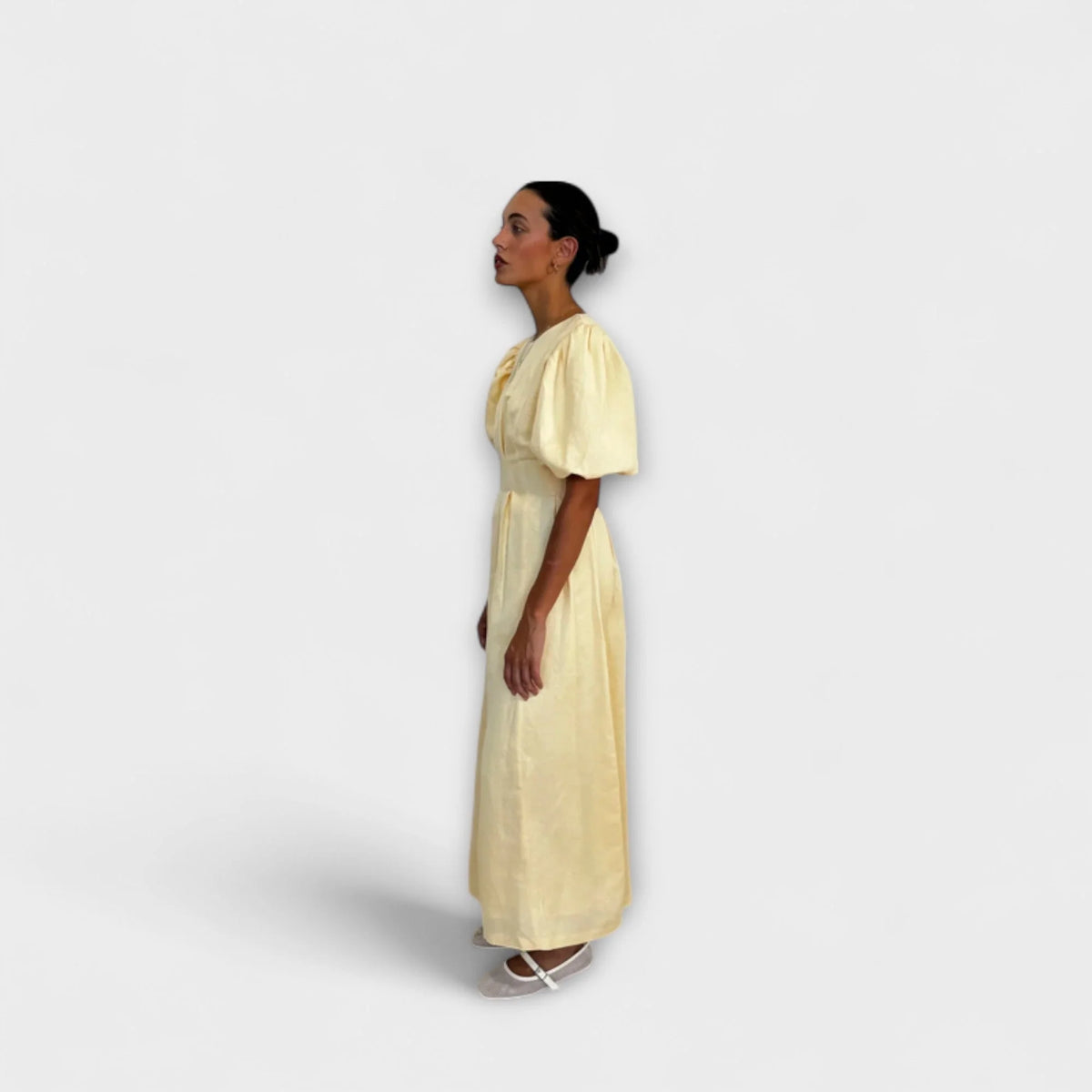 Josephine - Abito Maxi Giallo Burro Leggero per Eventi Estivi