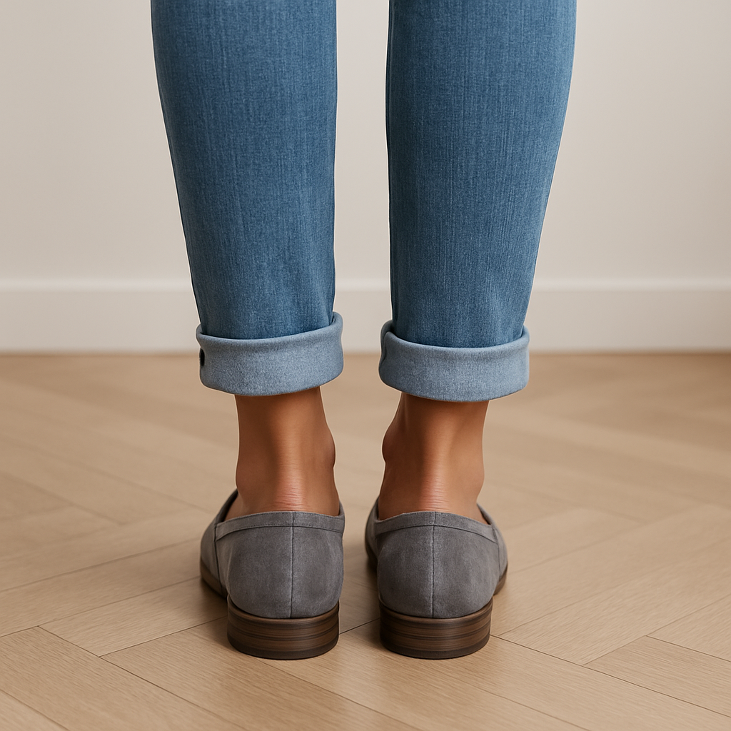 Loafer da Donna in Ecopelle Scamosciata con Tacco Basso