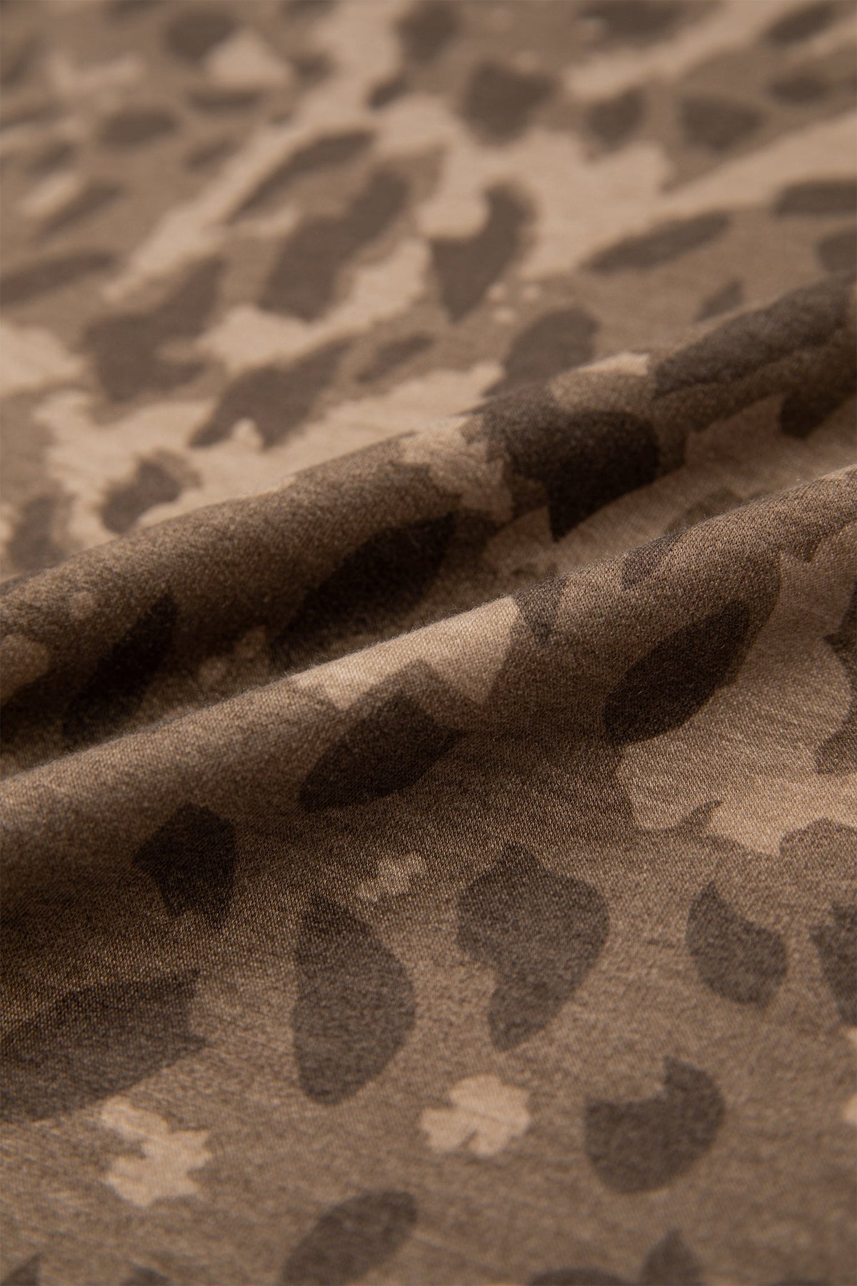 Vestito Mini a T-shirt Marrone con Stampa Leopardata e Tasche