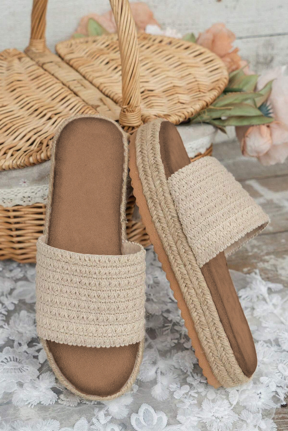 Ciabatte con Zeppa Intrecciate Boho Antiscivolo