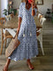 Abito Boho Charm da Donna – Elegante Vestito Estivo a Volant con Scollo a V e Motivo Ikat