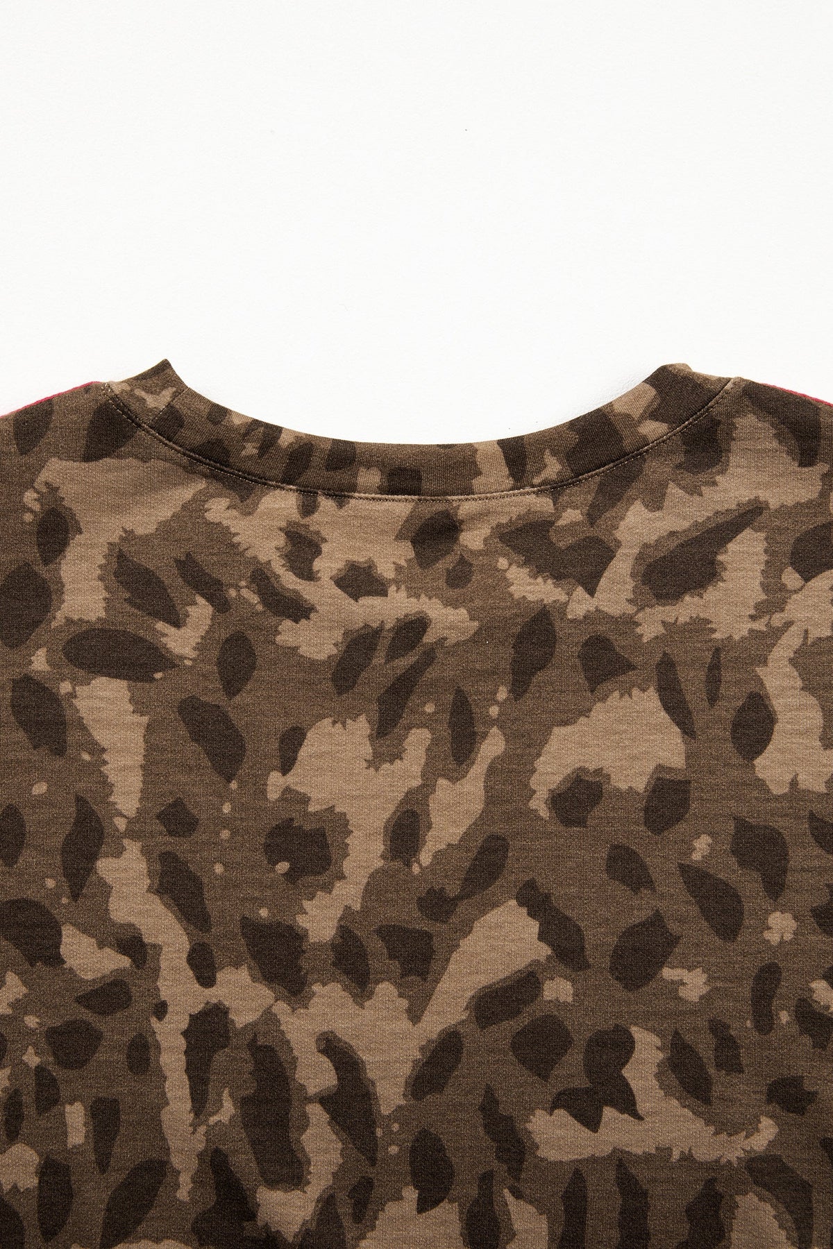 Vestito Mini a T-shirt Marrone con Stampa Leopardata e Tasche