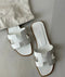 Sandali in Pelle da Donna con Fascia ad H e Tacco Basso - Eleganti e Casual