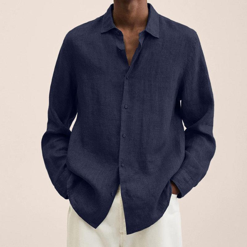 Camicia in lino a maniche lunghe da uomo