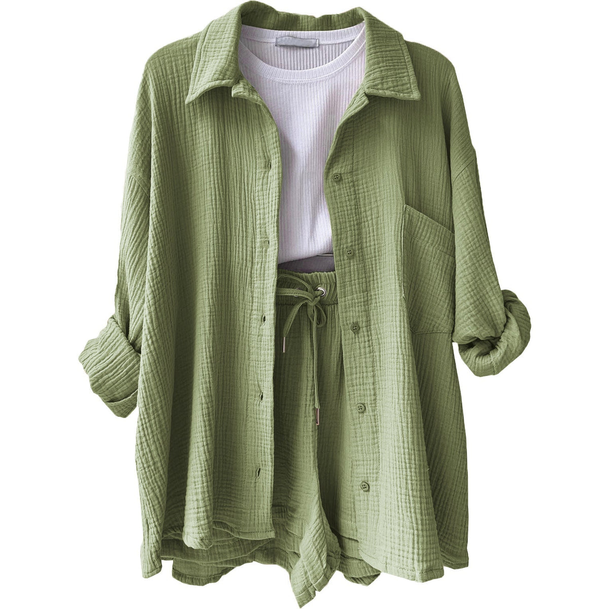 Completo Estivo Due Pezzi | Camicia e Shorts da Donna