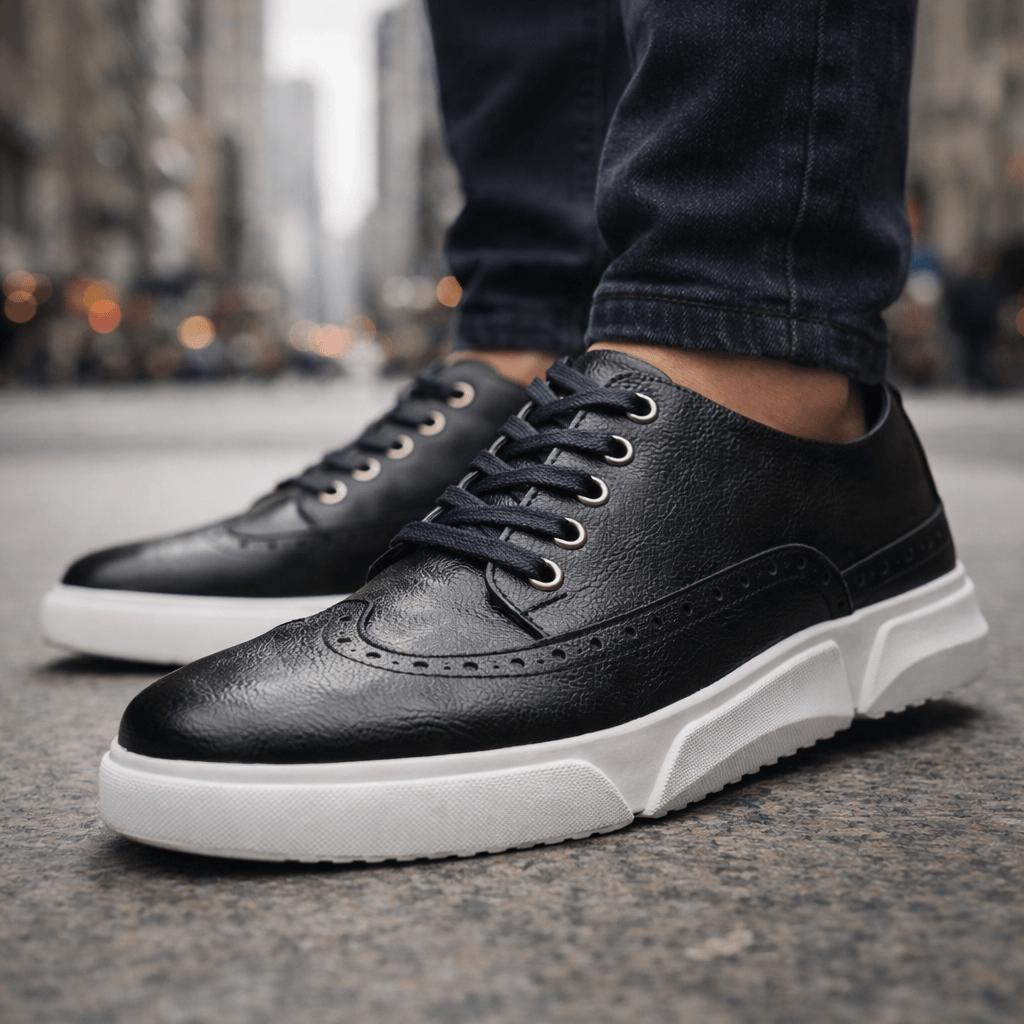 Sneakers Brogue in Pelle