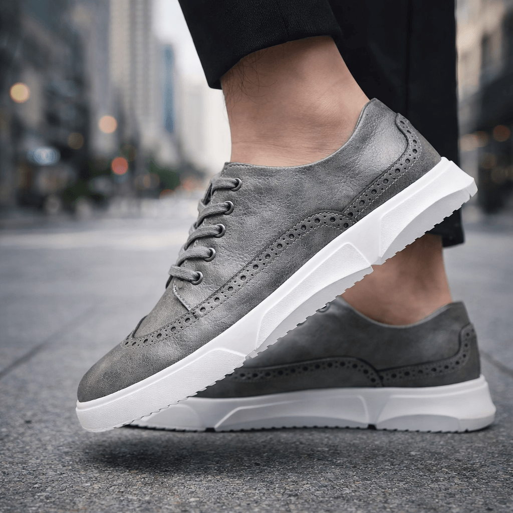 Sneakers Brogue in Pelle