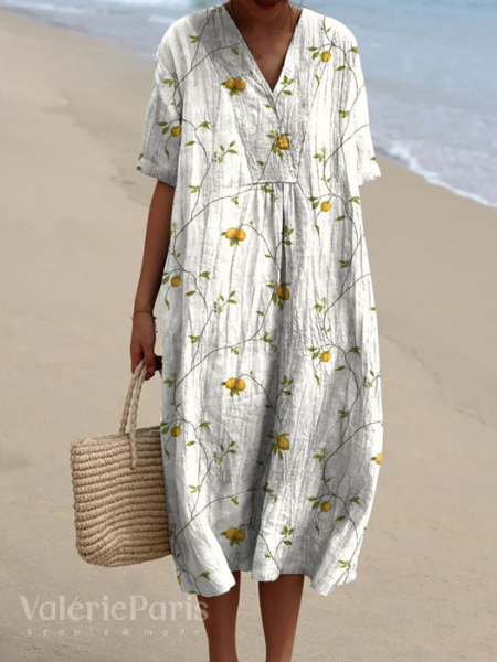 Vestito Estivo a Fiori da Donna | Abito Leggero e Traspirante con Taglio Morbido e Silhouette Fluida per Mare e Vacanze
