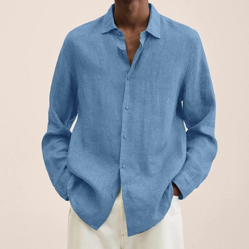 Camicia in lino a maniche lunghe da uomo