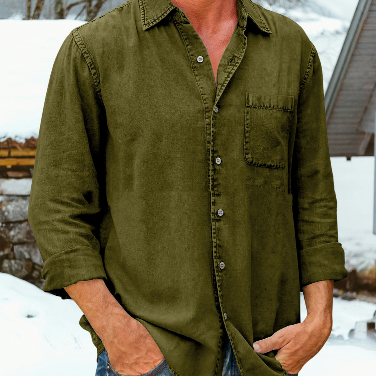Bronislaw - Camicia Casual a Maniche Lunghe da Uomo