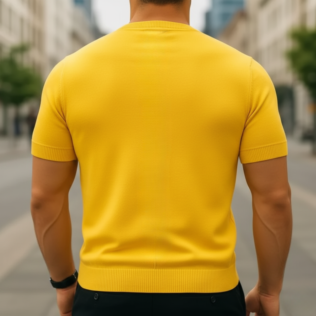 Maglione a Maniche Corte in Cashmere da Uomo