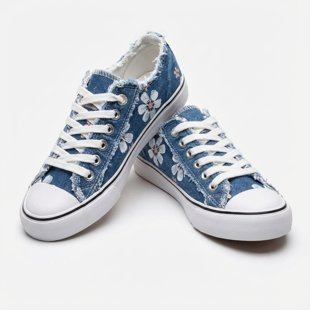Alma | Sneakers in Tela da Donna con Lacci e Stampa Floreale