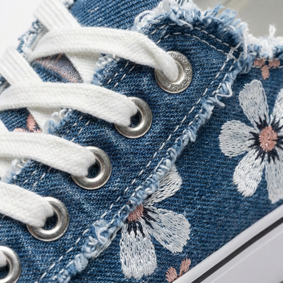 Alma | Sneakers in Tela da Donna con Lacci e Stampa Floreale