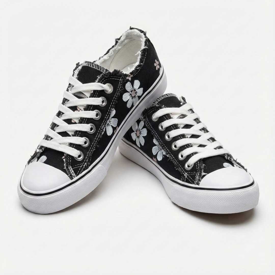 Alma | Sneakers in Tela da Donna con Lacci e Stampa Floreale