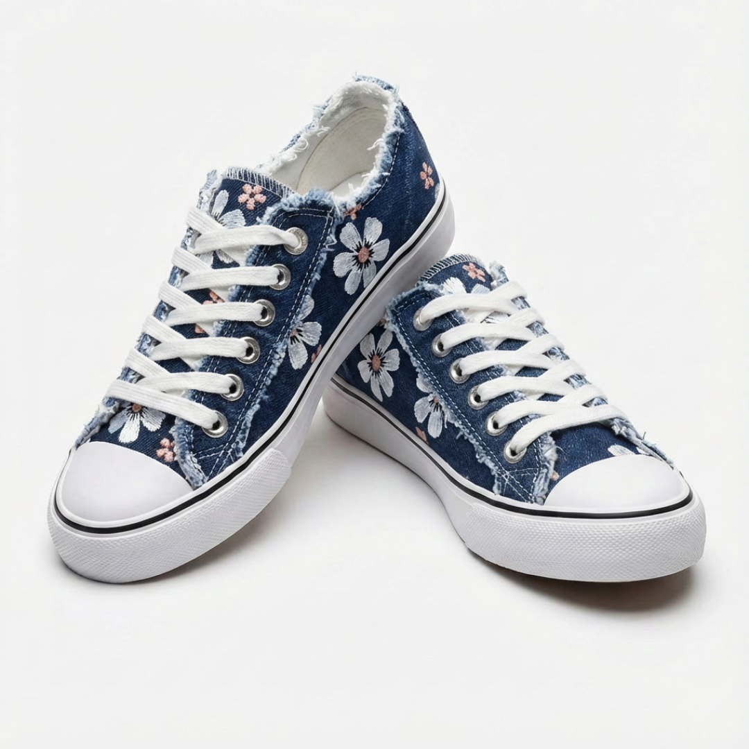 Alma | Sneakers in Tela da Donna con Lacci e Stampa Floreale