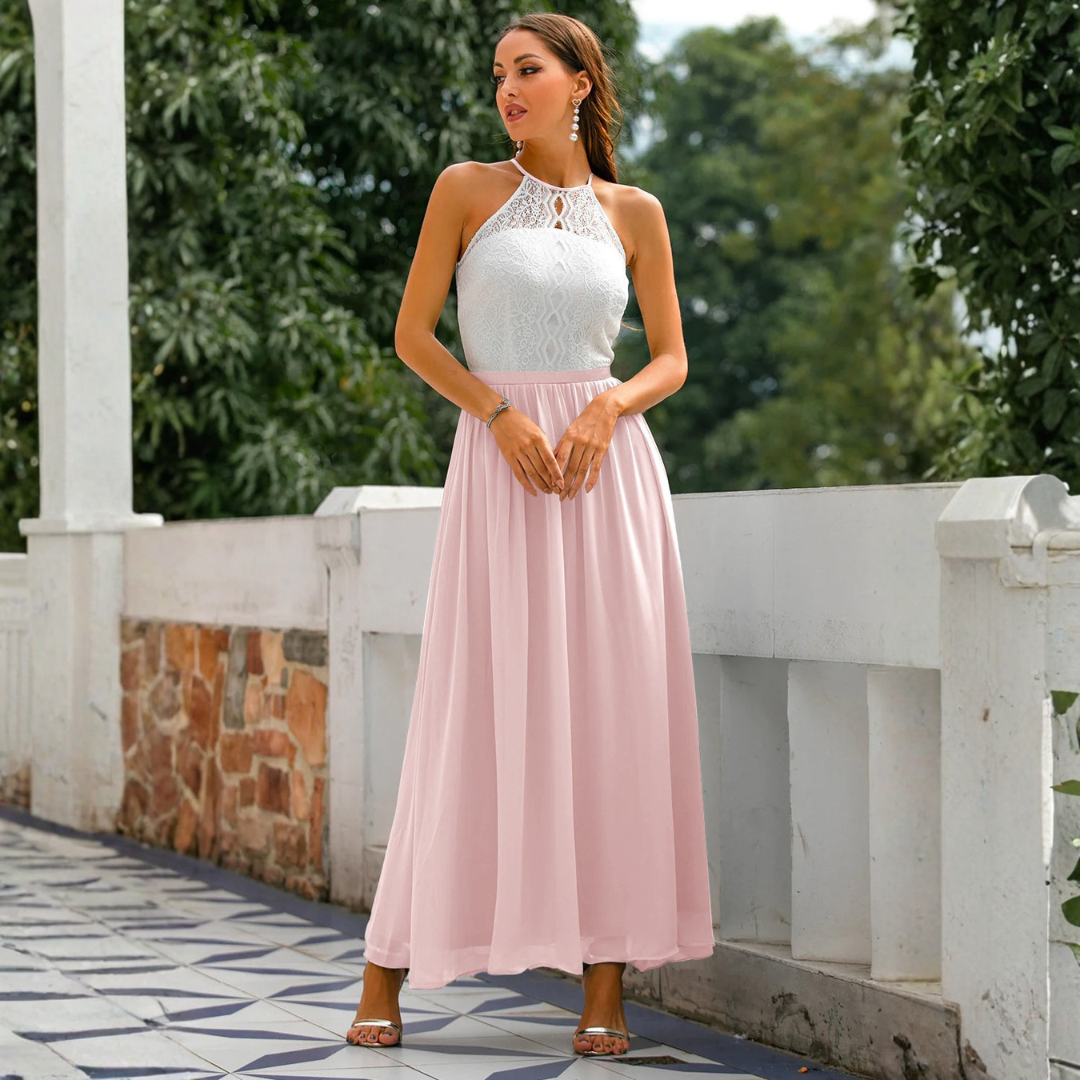 Celia | Gonna Lunga da Invitata al Matrimonio Fluida Donna Vita Alta