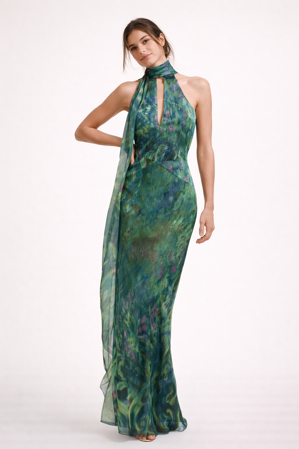 Abito lungo con scollo all'americana per donna - Irises