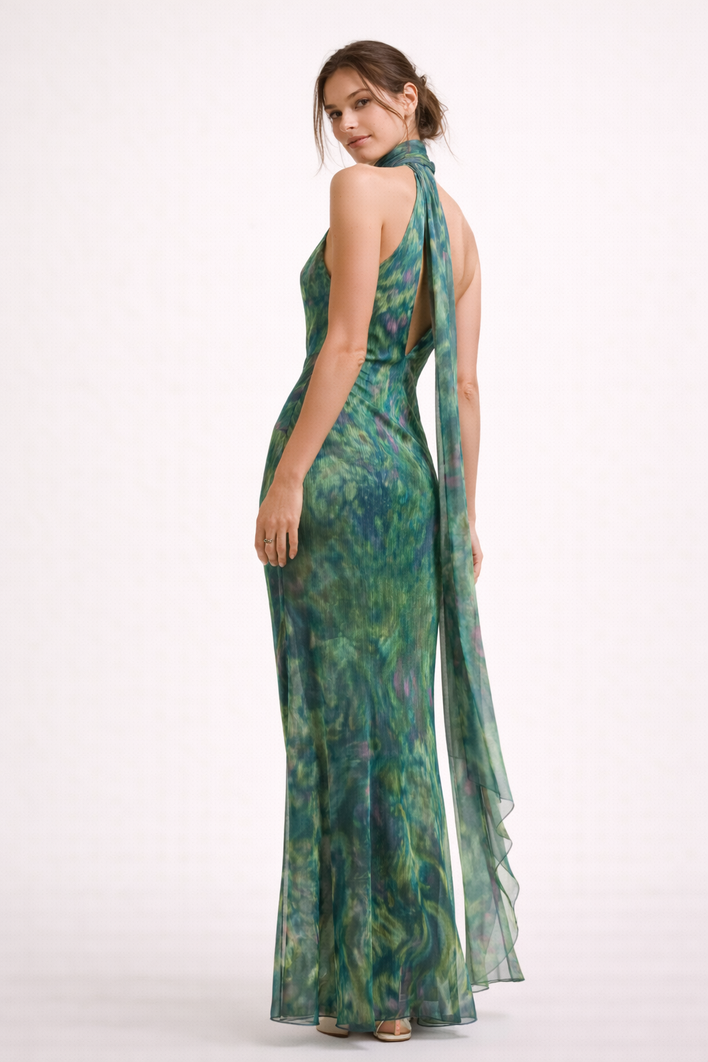 Abito lungo con scollo all'americana per donna - Irises