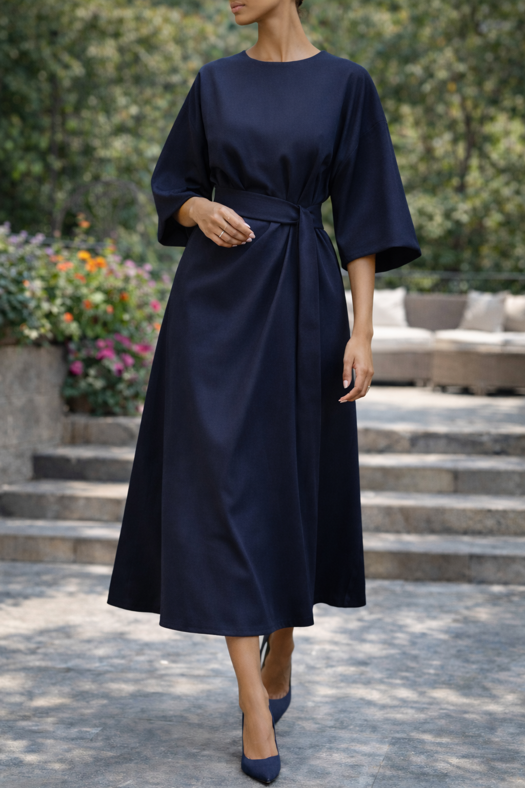 Beatrice | Abito Midi con Cintura da Donna