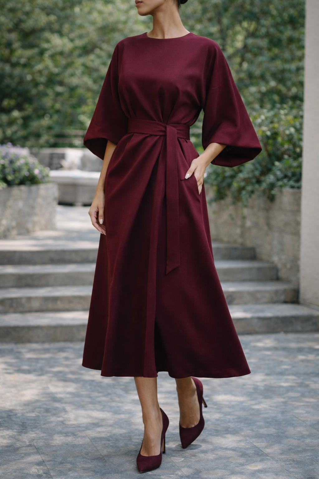 Beatrice | Abito Midi con Cintura da Donna