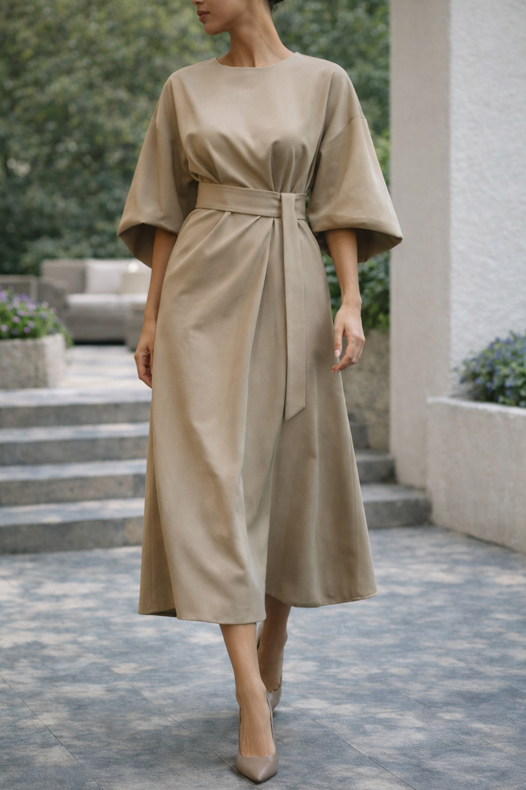 Beatrice | Abito Midi con Cintura da Donna