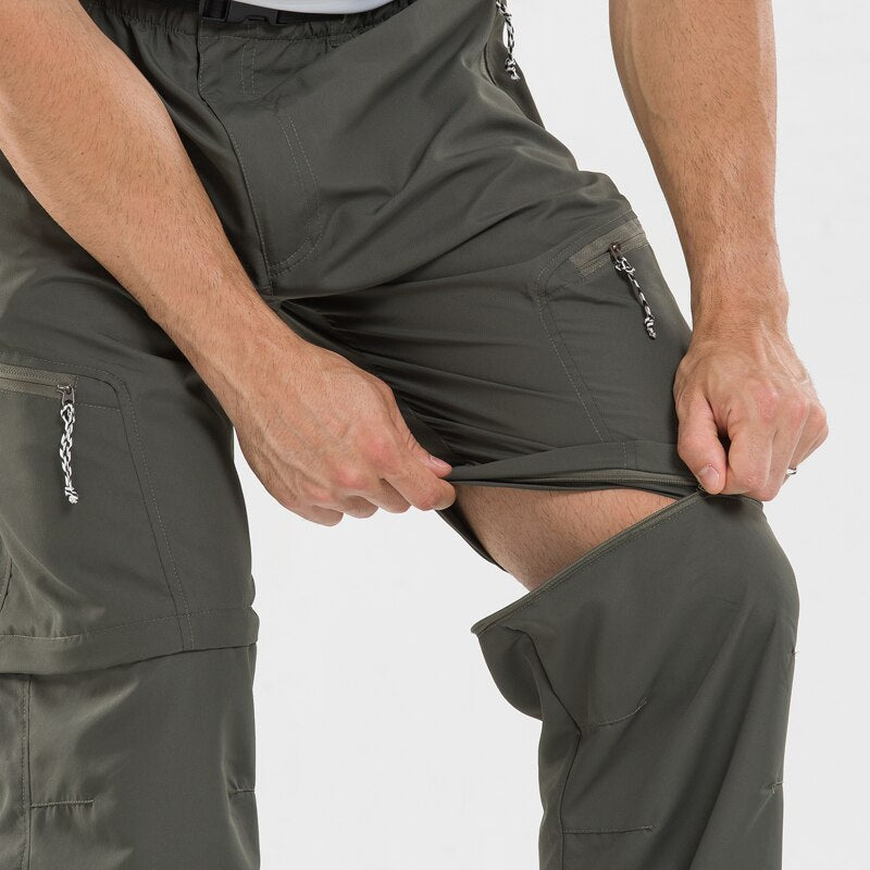 Pantaloni Convertibili da Uomo con Vita Elastica e Cerniere