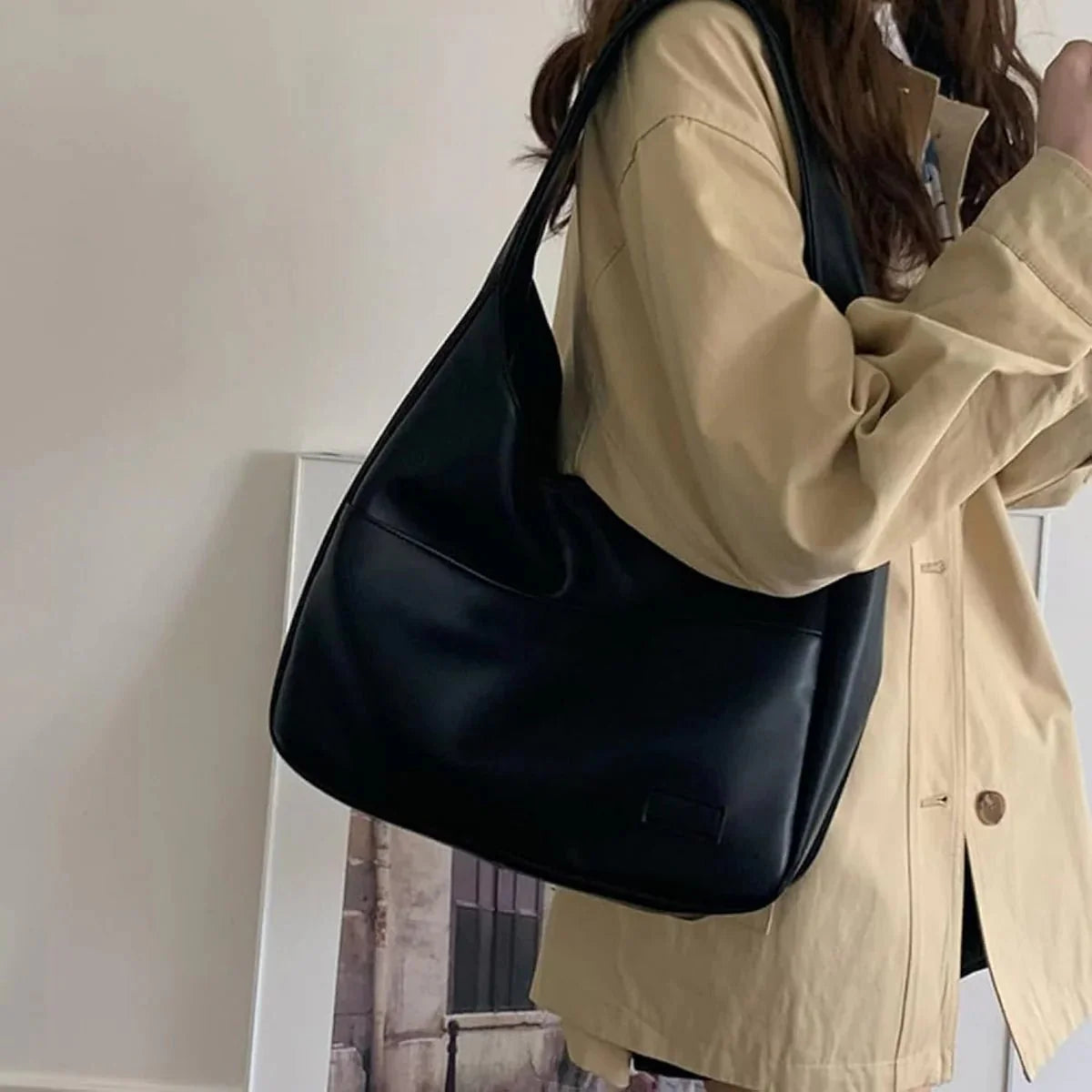 Borsa a spalla donna in pelle sintetica capiente hobo bag casual elegante