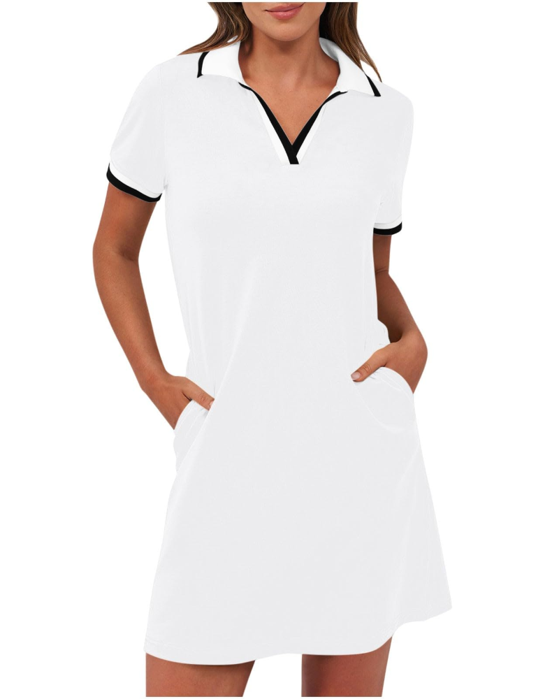 Abito Polo da Donna – Vestito Sportivo per Tennis e Golf con Colletto e Tasche