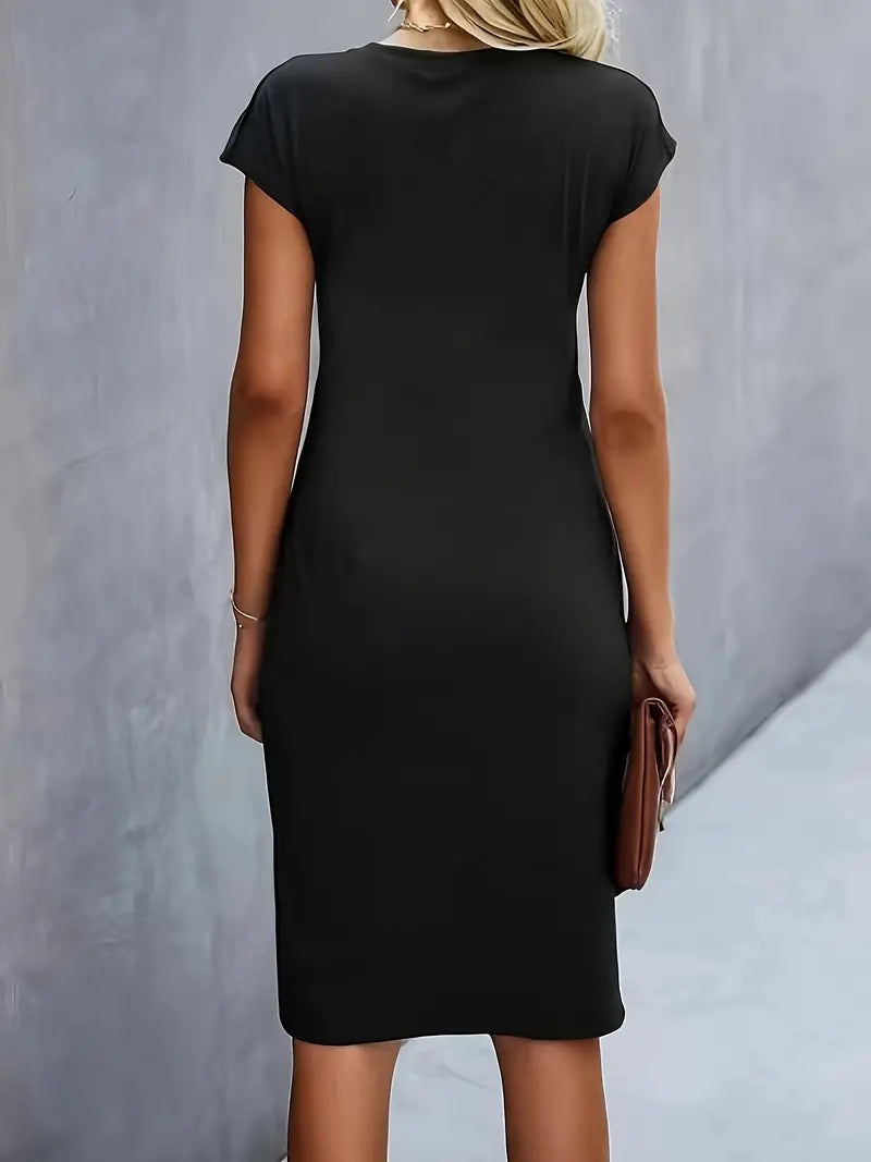 Abito Midi da Donna Mylène – Elegante Taglio Valorizzante e Girocollo, Disponibile in Vari Colori
