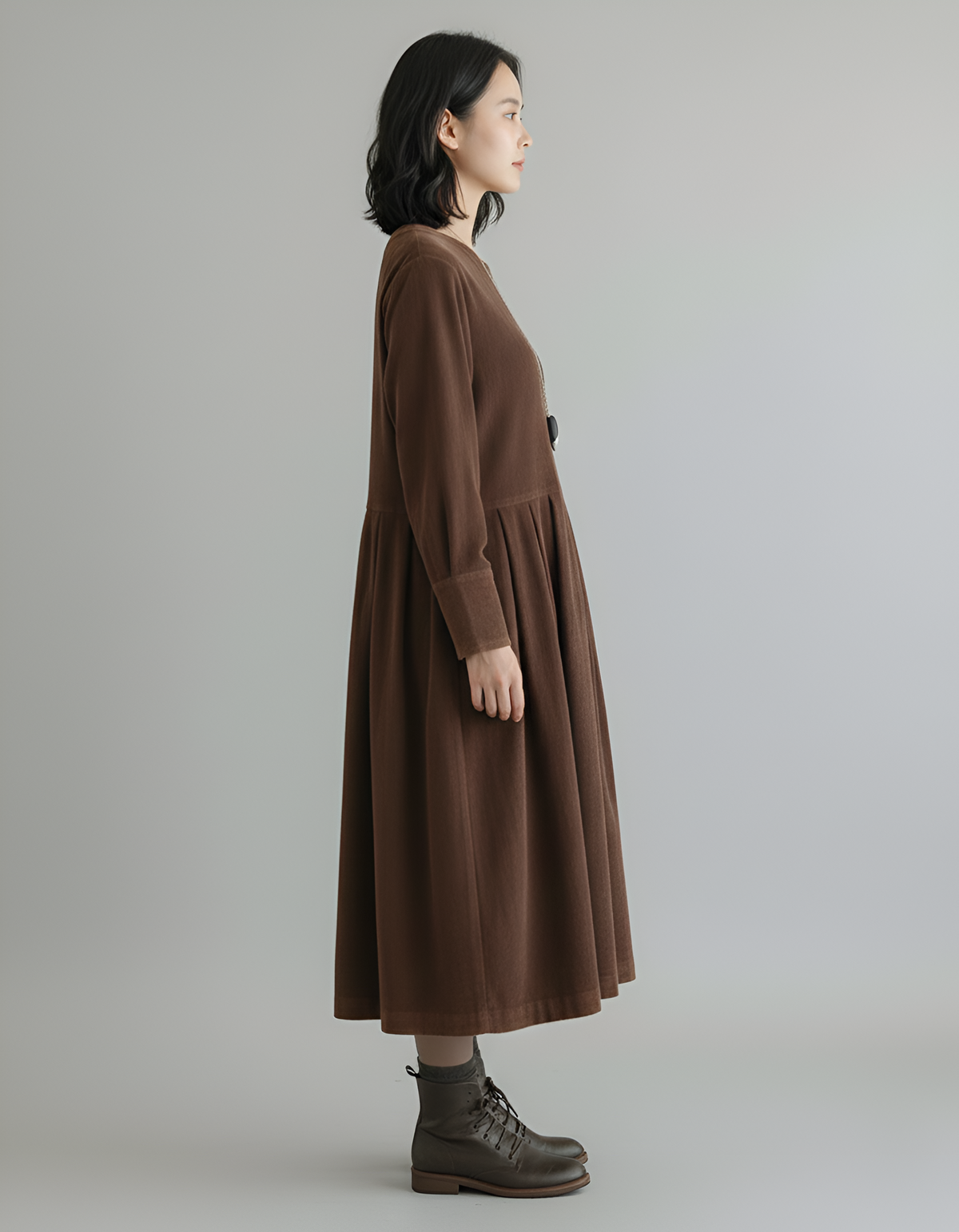Valerios Fashion abito midi donna in cotone casual elegante