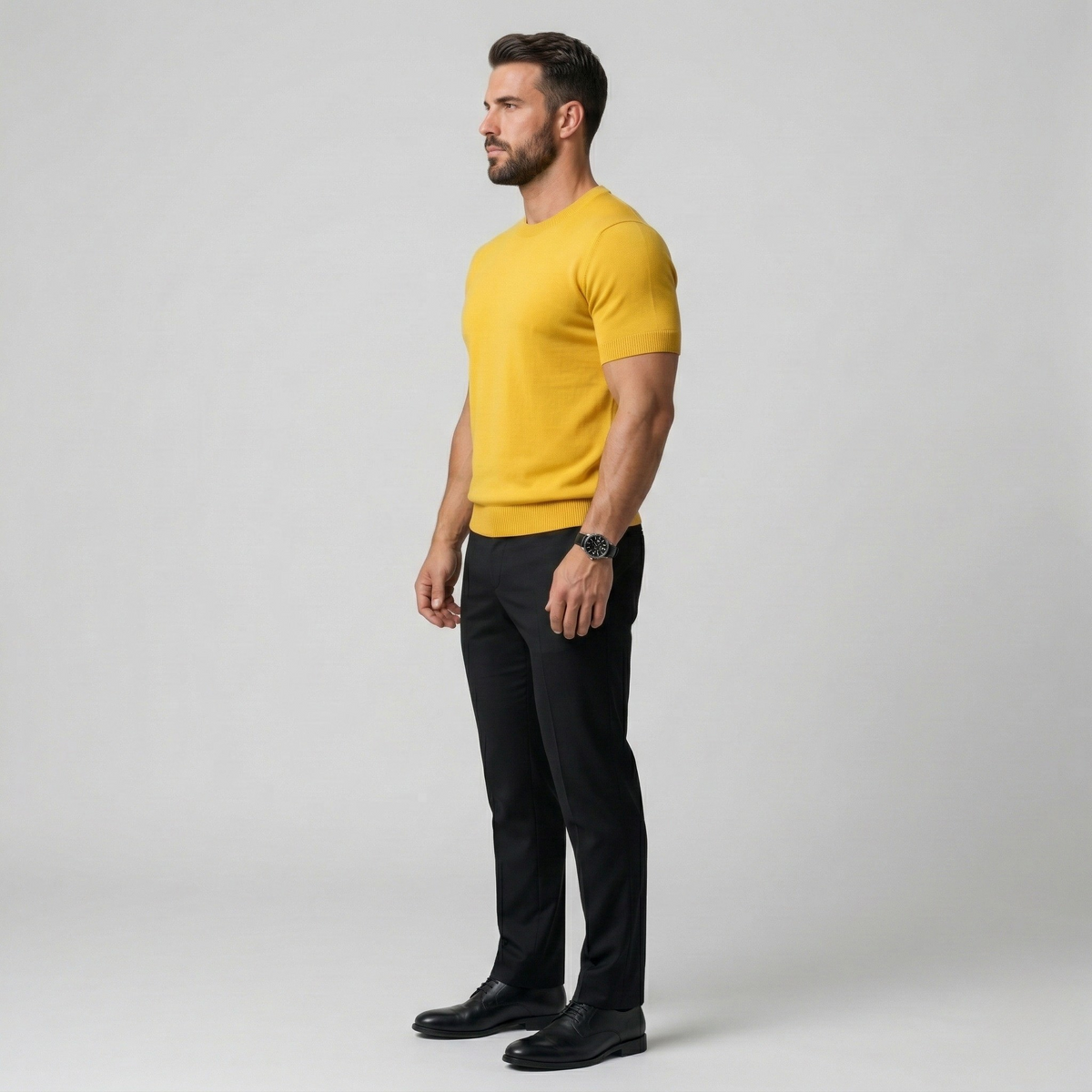 Maglia uomo in cotone maniche corte girocollo maglione leggero casual vestibilità slim
