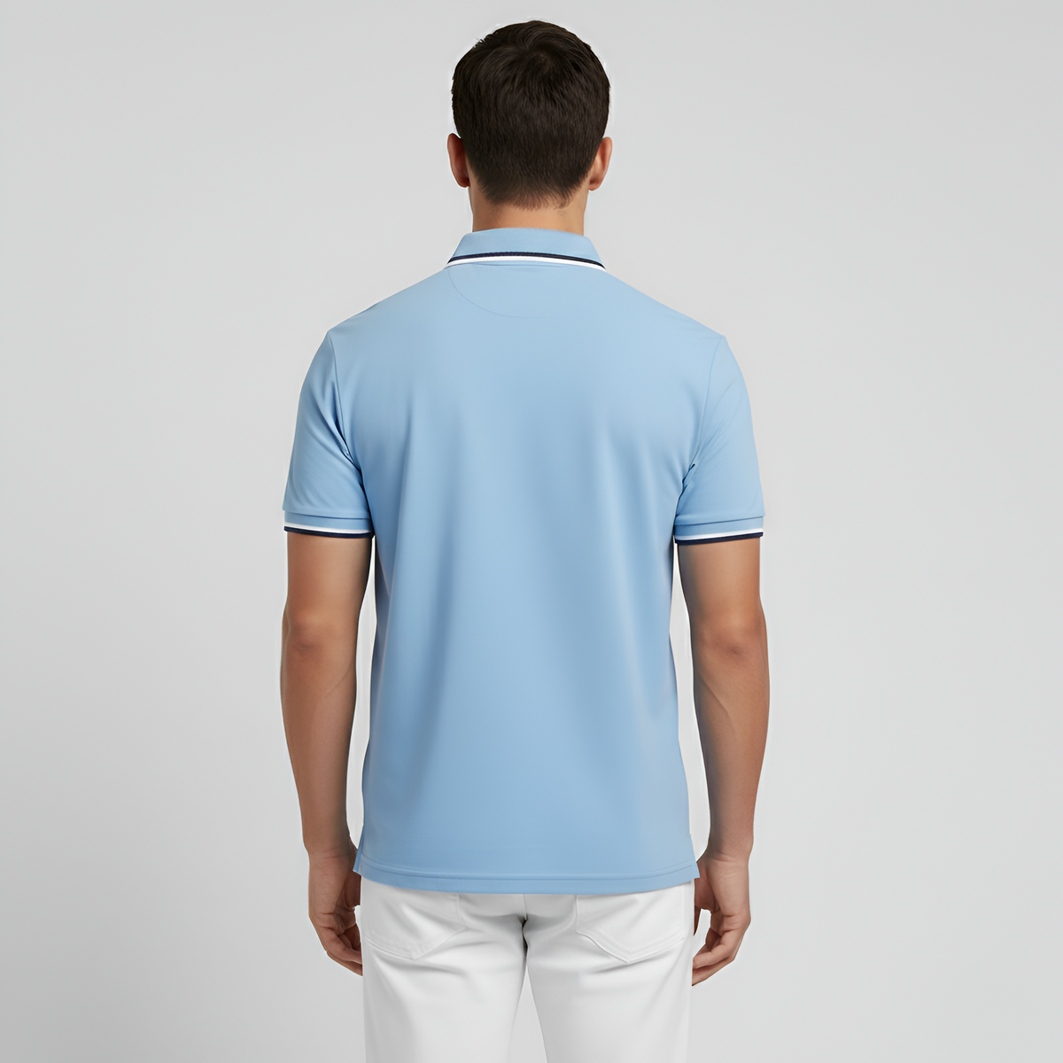 Polo Uomo in Cotone Manica Corta con Colletto e Taschino Slim Fit