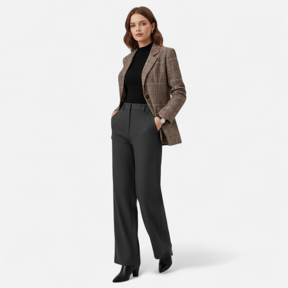 Blazer Donna a Quadri Stile Heritage Monopetto | Giacca Sartoriale Elegante per Ufficio e Look Casual con Fodera Morbida