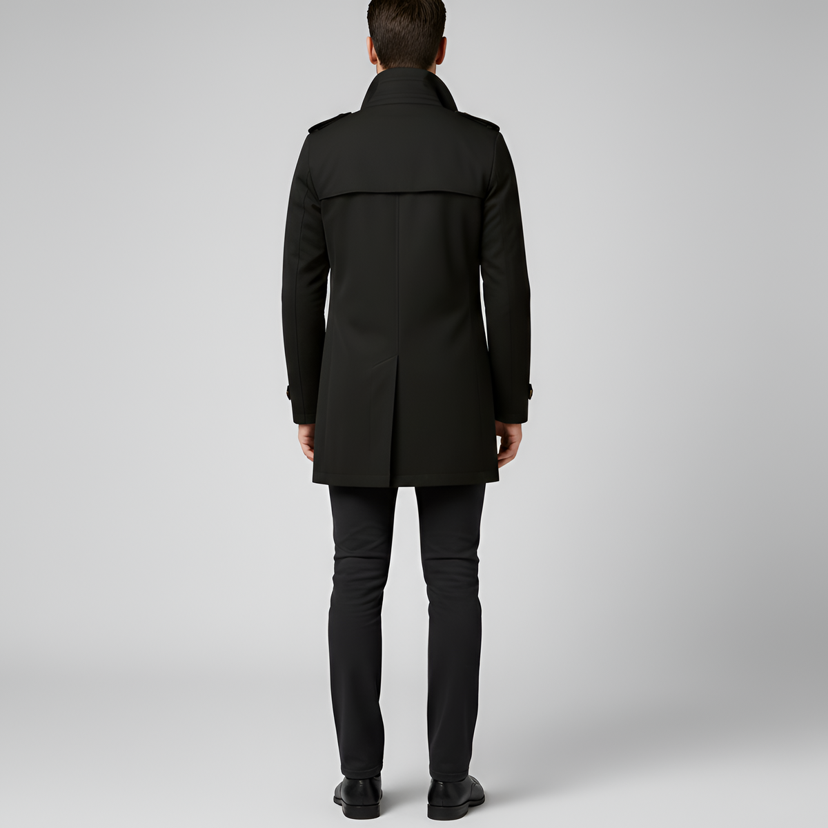 Valerios Fashion trench uomo elegante con cintura e chiusura a bottoni