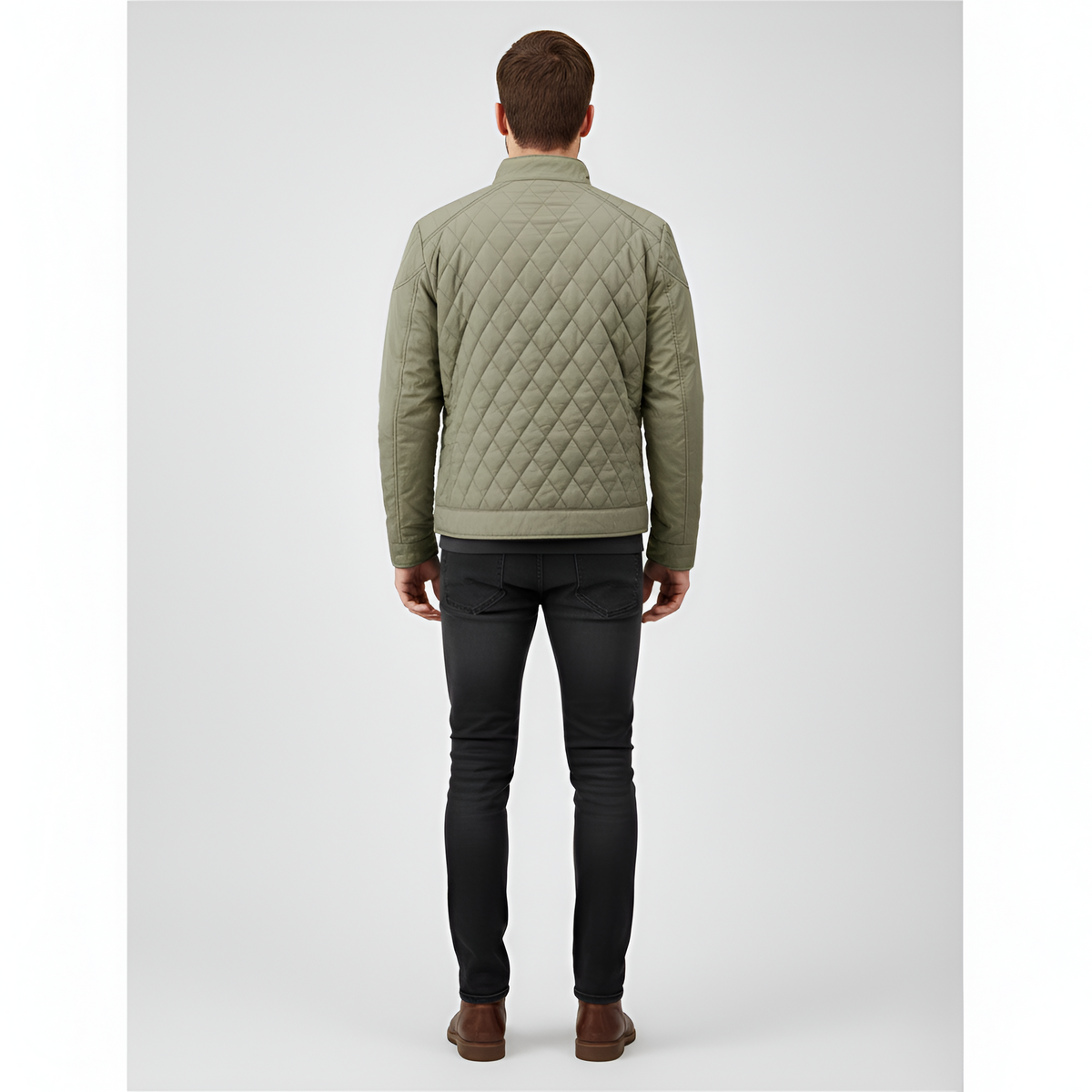 Valerios Fashion Giacca Uomo Trapuntata con Zip e Collo Alto Casual Invernale